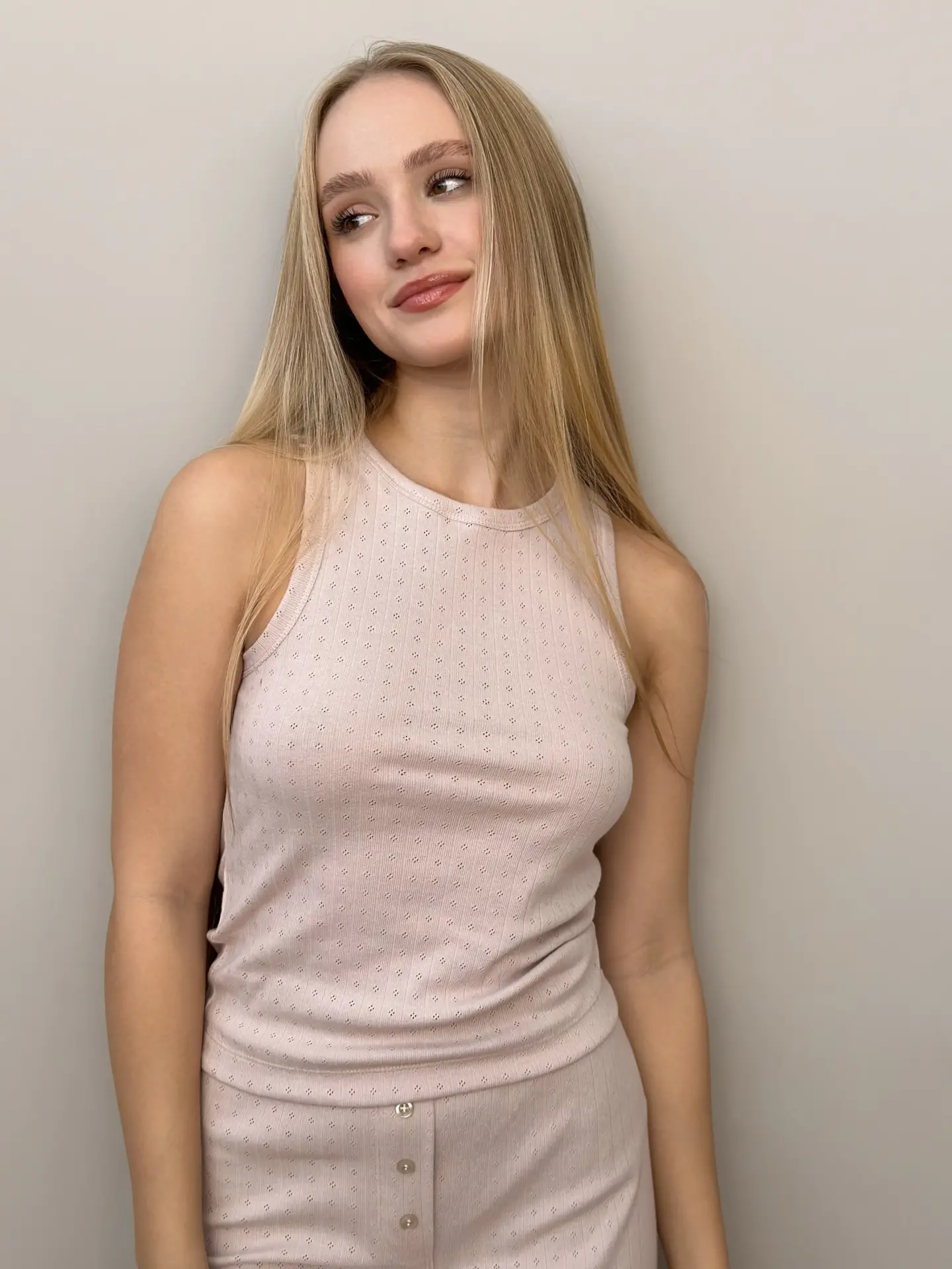 Rybana podkoszulka pudrowa
